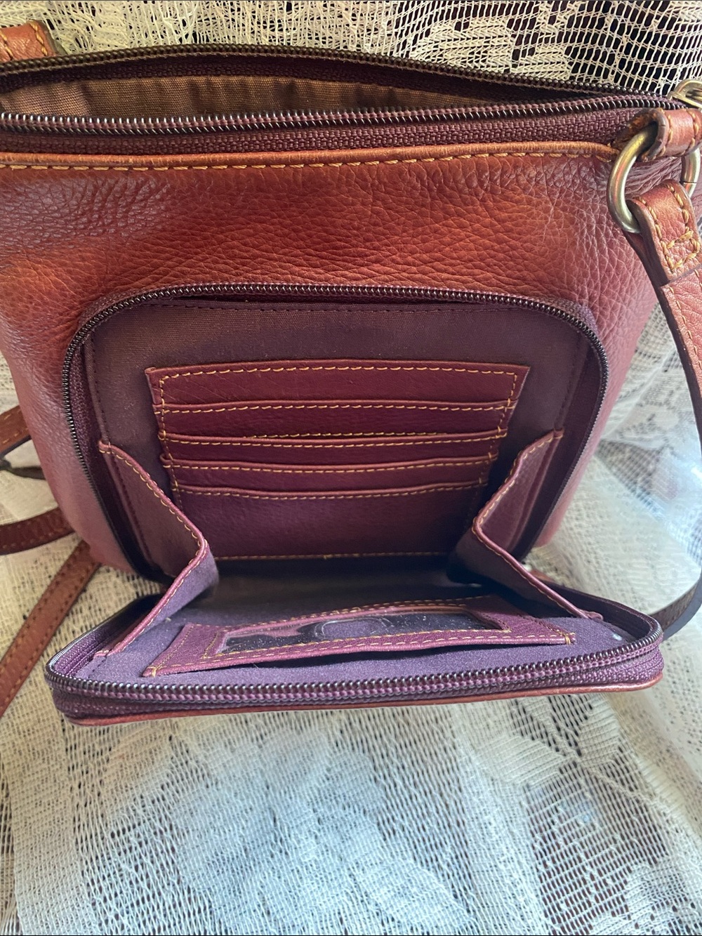 Fossil Leather Crossbody Bag in Rose Brown - Picture 4 of 6